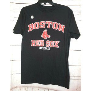 Genuine Merch Boston Red Sox Black Red Letter Baseball Red Sox Logo T Shirt Med